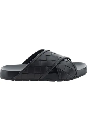 Bottega Veneta Sko, Dame, Sort, 39 EU, Læder, Lædersandaler med Intrecciato Design