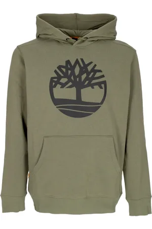 Timberland Sweathshirts & Hoodies, Herre, Grøn, L, Bomuld, Tree Logo Hættetrøje