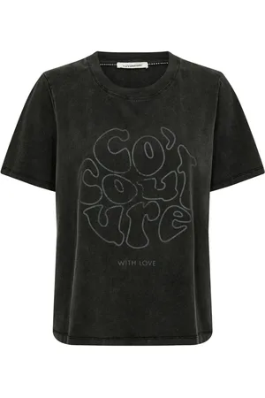 Co`Couture Top, Dame, Sort, XS, Bomuld, Acid Tee Top