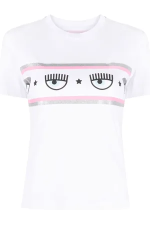 Chiara Ferragni Top, Dame, Hvid, XS, Bomuld, Eyestar T-Shirt