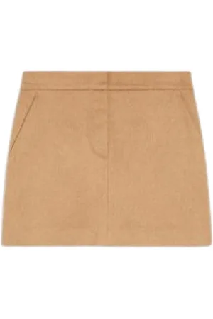 Max Mara Nederdel, Dame, Brun, S, Camel Straight Nederdel med Lommer