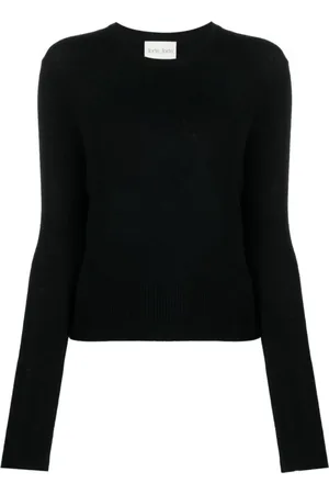 FORTE FORTE Strik, Dame, Sort, L, Uld, Elegant Sort Uld Cashmere Sweater