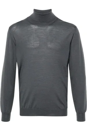 FEDELI Strik, Herre, Grå, M, Uld, Grå Derby Sweater
