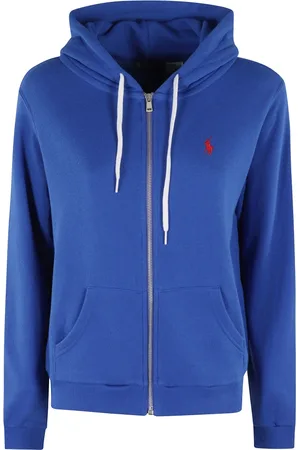 Ralph Lauren Sweathshirts & Hoodies, Dame, Blå, XS, Bomuld, Elektrisk blå hættetrøje med broderet logo