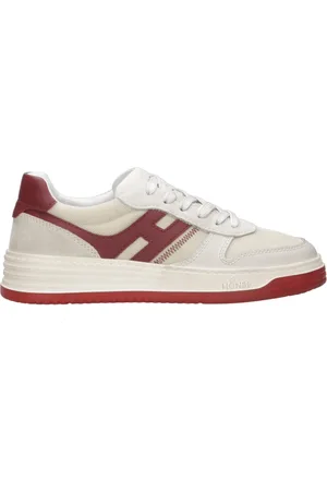 Hogan Sko, Herre, Rød, 40 EU, Læder, Sneakers med Hammered Effekt i Læder