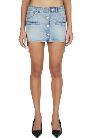 Courrèges Nederdel, Dame, Blå, S, Denim, Denim Strap Skirt