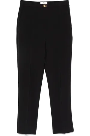 Elisabetta Franchi Bukser, Dame, Sort, M, Logo-plaque Crepe Bukser