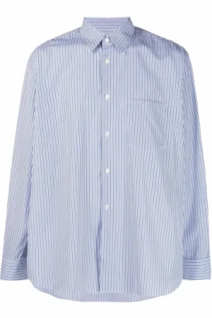 Comme des Garçons Skjorte, Herre, Blå, S, Bomuld, Stribet Skjorte