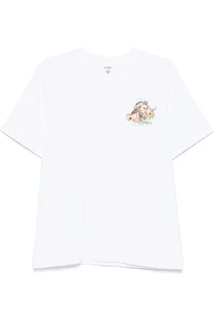 Casablanca Top, Herre, Hvid, XL, Bomuld, T-shirt med print og rund hals
