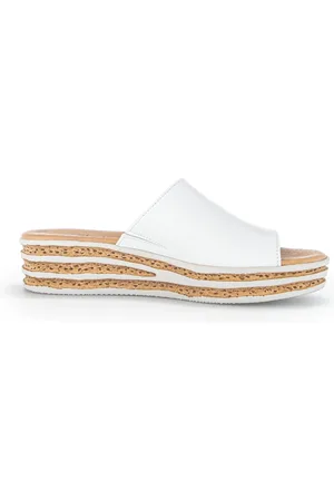 Gabor Sko, Dame, Hvid, 42 EU, Læder, Comfort Sliders