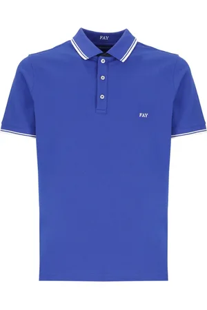 FAY Top, Herre, Blå, 3XL, Bomuld, Bomulds Polo Shirt