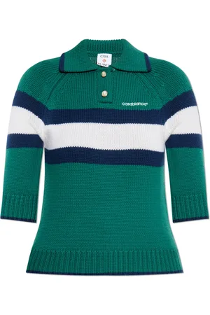 Casablanca Strik, Dame, Grøn, XS, Uld, Colorblock Polo