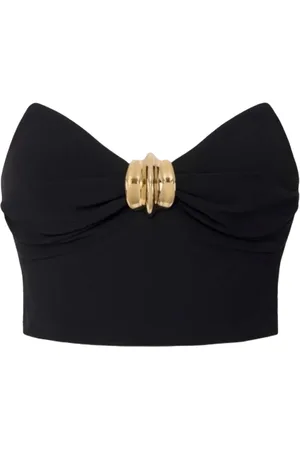 Elisabetta Franchi Top, Dame, Sort, S, Polyester, Elegant polyestertop med sløjfedetalje