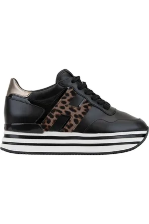 Hogan Sko, Dame, Sort, 34 1/2 EU, Læder, Midi Platform Sneakers