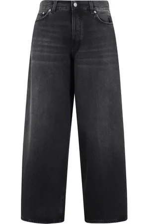 haikure Jeans, Dame, Sort, W26, Bomuld, Sorte Asiatiske Fit Brede Ben Jeans