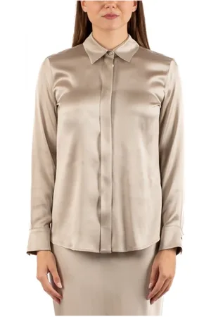 Max Mara Bluser & Skjorter, Dame, Grøn, S, Uld, Stilfuld Skjorte