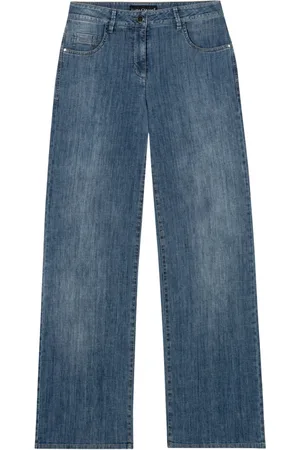 Luisa Cerano Jeans, Dame, Blå, XL, Denim, Wideleg Denim Bukser