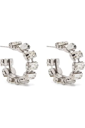 FORTE FORTE Tilbehør, Dame, Grå, ONE SIZE, Uld, Crystal Hoop Øreringe