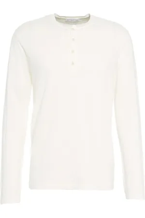 Daniele Fiesoli Top, Herre, Hvid, 2XL, Linned, Hvid Crew Neck Langærmet Skjorte