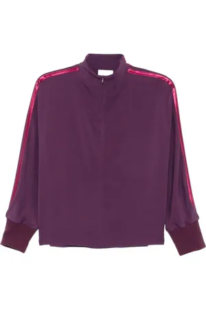 FORTE FORTE Sweathshirts & Hoodies, Dame, Lilla, M, Satin, Fluid Crepe Top med Satinbånd