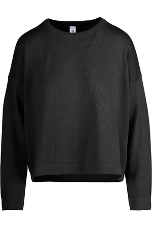 Bomboogie Strik, Dame, Sort, L, Bomuld, Linned og bomuldstrikket top