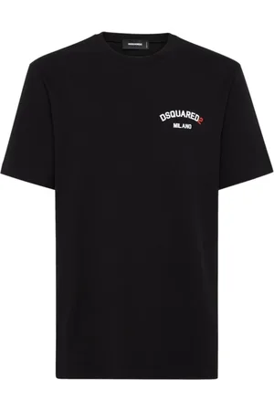Dsquared2 Top, Herre, Sort, M, Bomuld, Logo Print Crew Neck T-shirt