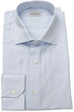 BAGUTTA Skjorte, Herre, Blå, 2XL, Uld, Stilfuld lyseblå skjorte med fransk krave