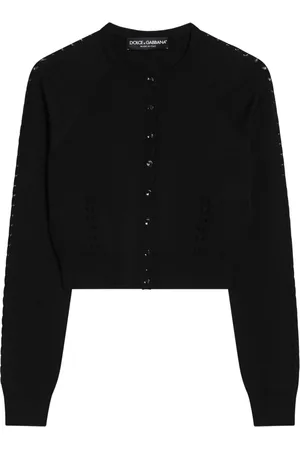 Dolce & Gabbana Strik, Dame, Sort, S, Kort Cardigan Sweater