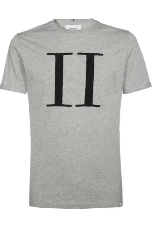 Les Deux Top, Herre, Grå, M, Bomuld, Bomulds T-shirt med Rund Hals og Bouclé Detalje