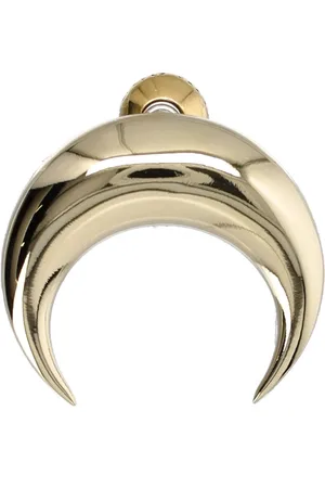 Marine Serre Tilbehør, Dame, Gul, ONE SIZE, Uld, Måneøreringe Halvmåne Design