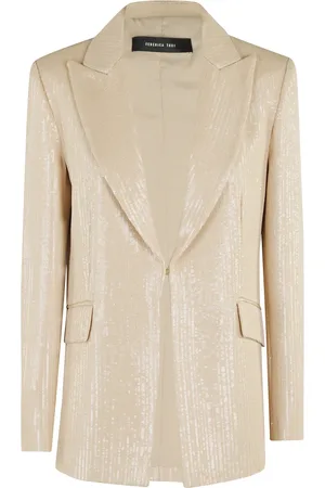 FEDERICA TOSI Jakke, Dame, , M, Polyester, Raffia Paillet Blazer