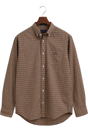 GANT Skjorte, Herre, Brun, M, Bomuld, Casual Skjorte