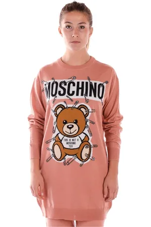 Moschino Sweathshirts & Hoodies, Dame, Lyserød, XS, Elegant Sort Cocktail Kjole