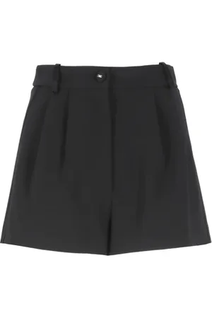 Elisabetta Franchi Shorts, Dame, Sort, M, Polyester, Crêpe Shorts med Bæltestropper