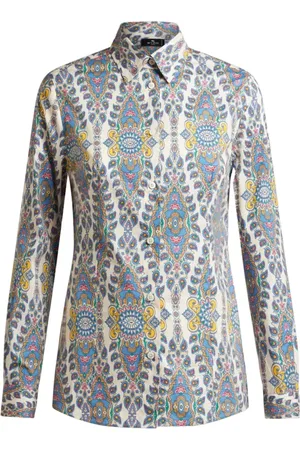 Etro Bluser & Skjorter, Dame, Flerfarvet, 2XS, Bomuld, Multifarvet skjorte med knapper og dartdetaljer