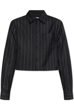 Burberry Bluser & Skjorter, Dame, Sort, 4XS, Uld, Kortærmet skjorte med lomme