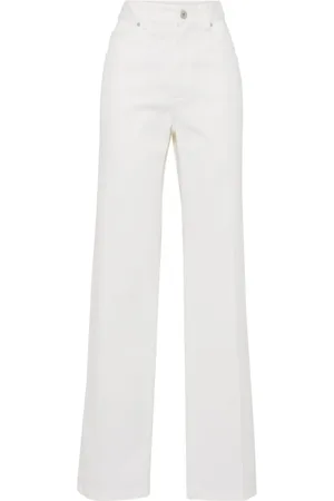 Brunello Cucinelli Bukser, Dame, Hvid, S, Bomuld, Moderne Bukser til Moderne Stil