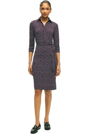 Brooks Brothers Kjole, Dame, Flerfarvet, M, Polyester, Multi Farvet Stretch Kjole