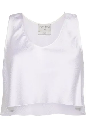 FORTE FORTE Top, Dame, Hvid, L, Satin, Pure Satin Top