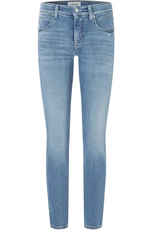 Cambio Jeans, Dame, Blå, 2XL, Bomuld, Blå Vask Jeans Paris Seam Model