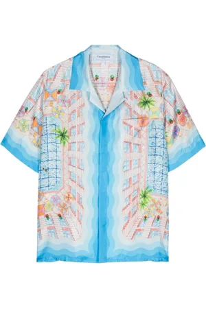 Casablanca Skjorte, Herre, Flerfarvet, M, Silk Shirt