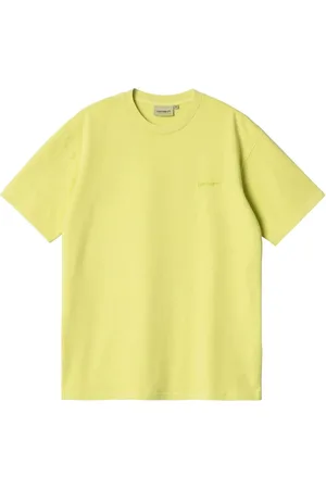 Carhartt Top, Herre, Gul, 2XL, Bomuld, Duster Script T-Shirt