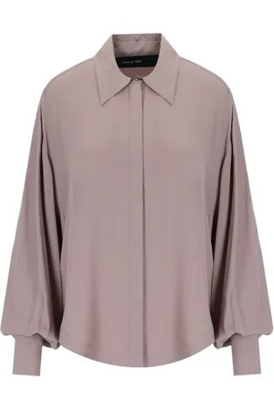 FEDERICA TOSI Bluser & Skjorter, Dame, Lyserød, XS, Mauve Oversize Crêpe Skjorte