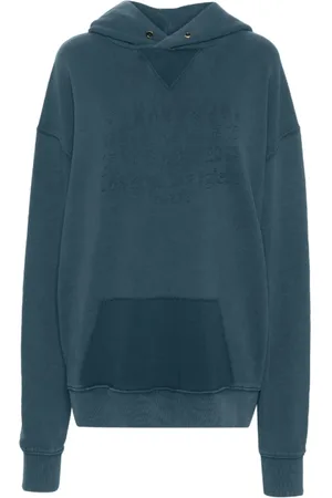 Maison Margiela Sweathshirts & Hoodies, Dame, Grå, XS, Bomuld, Numbers Broderet Bomuldshættetrøje