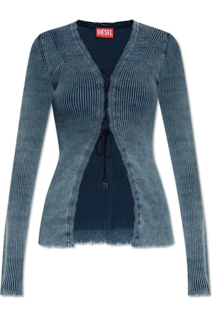 Diesel Top, Dame, Blå, 2XS, Ribbet Top
