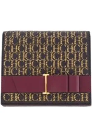 Carolina Herrera Tilbehør, Dame, Brun, ONE SIZE, Læder, Insignia Bow Japonesa Wallet