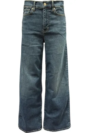 Frame Jeans, Dame, Blå, W27, Bomuld, Slim Palazzo High-Waisted Flared Jeans