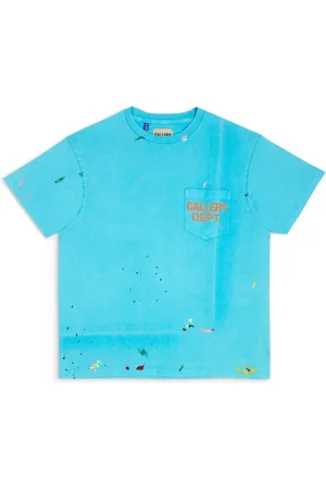 GALLERY DEPT. Top, Herre, Blå, XL, Bomuld, Vintage Logo T-shirt med malerpletter