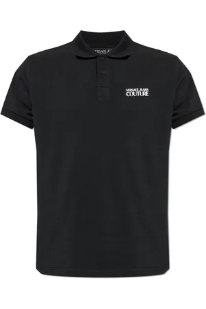 VERSACE Top, Herre, Sort, XL, Bomuld, Polo med trykt logo