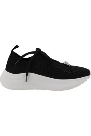Casadei Sko, Dame, Sort, 39 EU, Sort strikkede sneakers med Solitaire Bezel